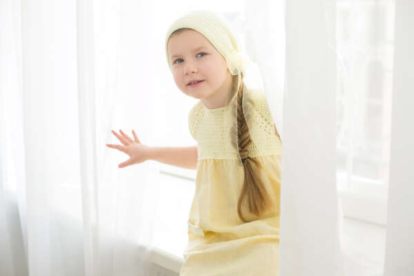 Organic cotton headband Kuma, yellow - Image 4