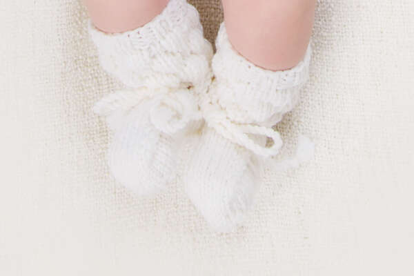 Hand knitted merino wool socks, white - Image 2